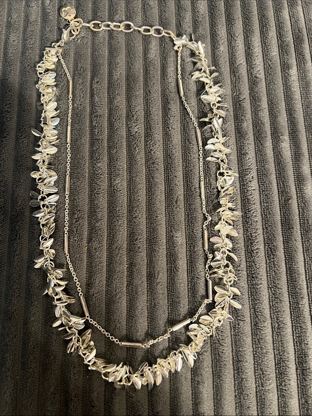 R.J. Graziano Silver Multi-Layer Leaf Necklace